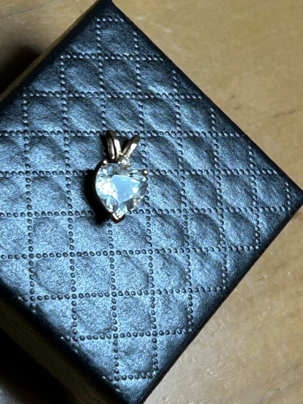 14K Yellow Gold Heart Shaped White Topaz